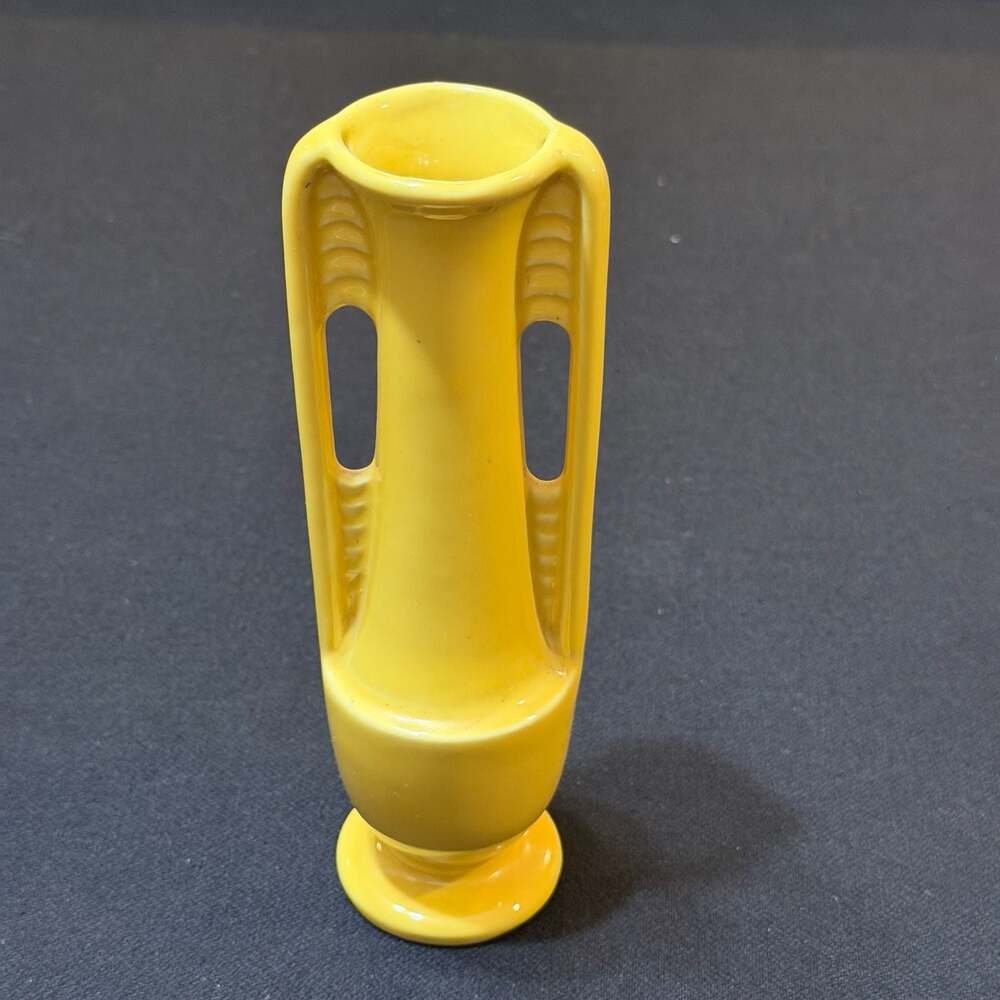 Art Deco Vintage Shawnee Bud Vase 8" Ceramic Yellow Slender